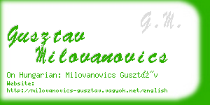 gusztav milovanovics business card